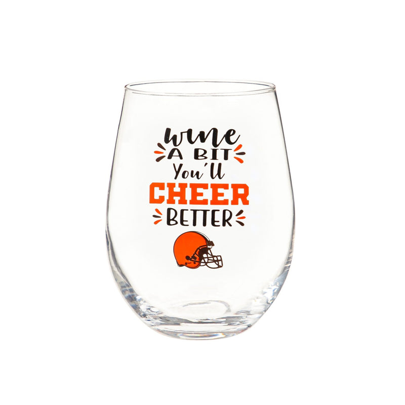 Cleveland Browns, 17oz Boxed Stemless Wine,3sl3807