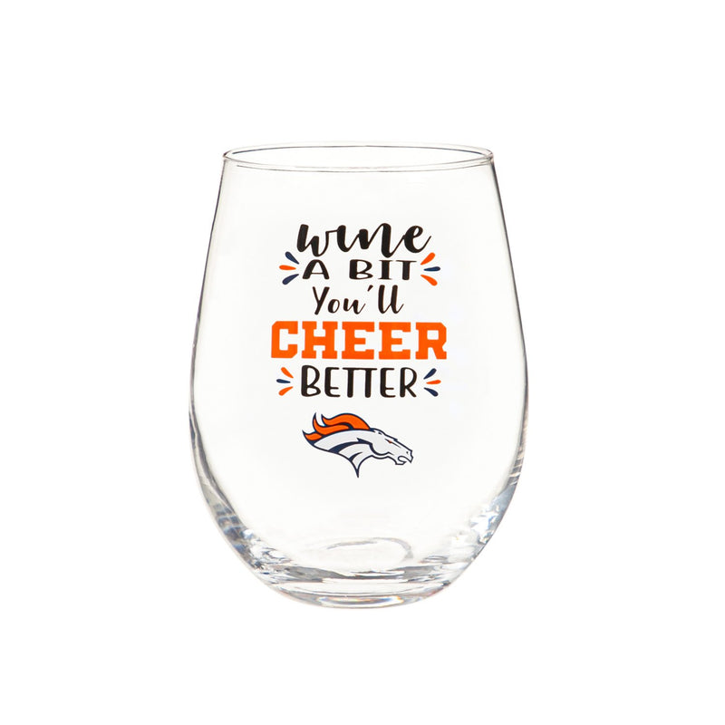 Denver Broncos, 17oz Boxed Stemless Wine,3sl3809