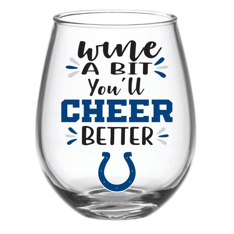 Indianapolis Colts, 17oz Boxed Stemless Wine, 3.75"x3.75"x5"inches