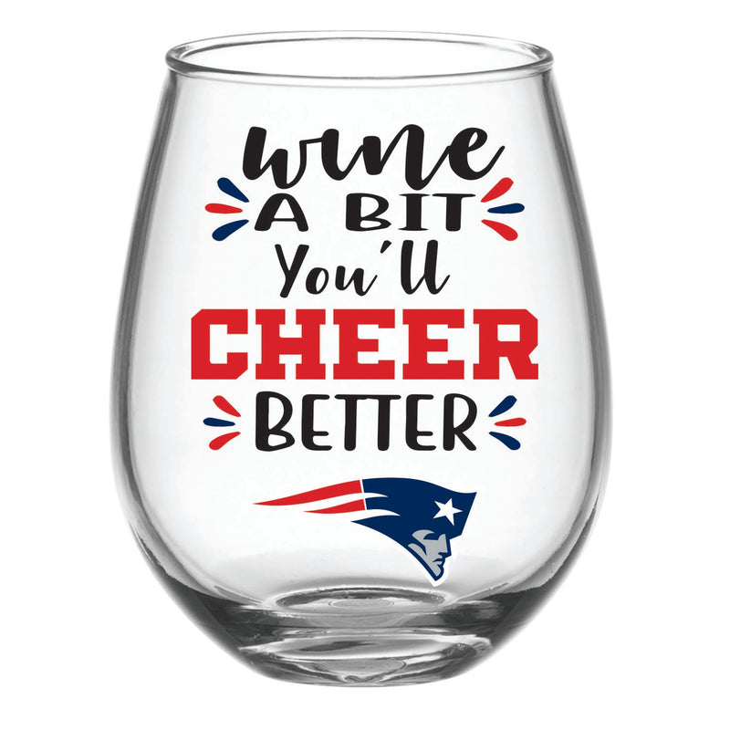 New England Patriots, 17oz Boxed Stemless Wine,3sl3818