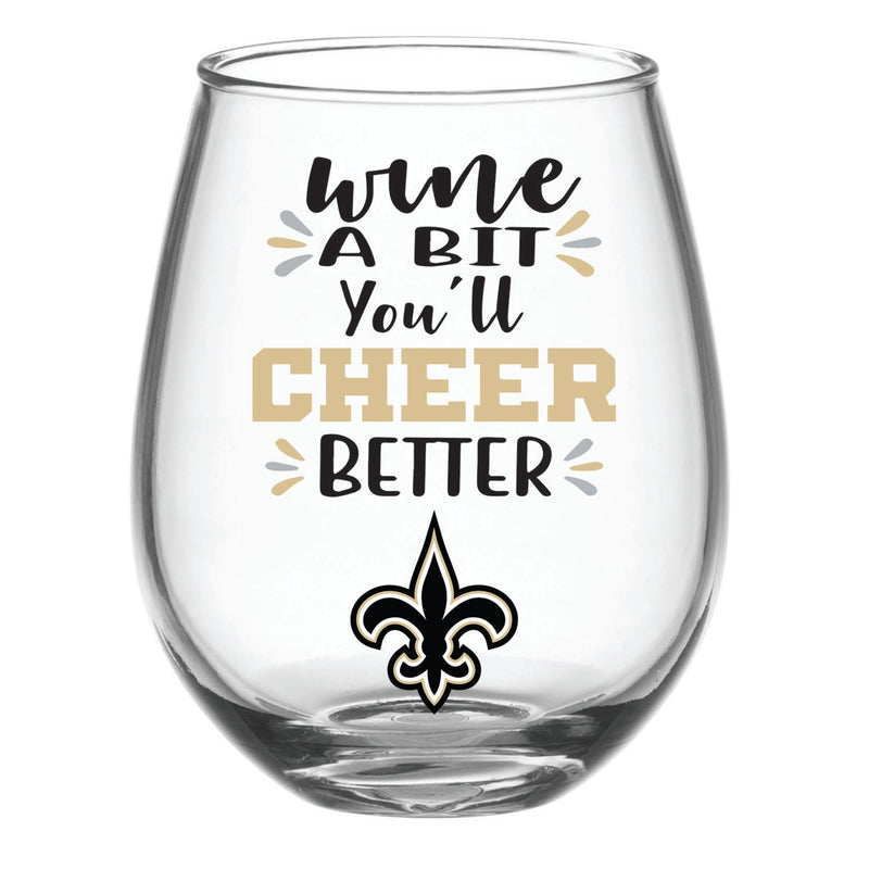 New Orleans Saints, 17oz Boxed Stemless Wine,3sl3819