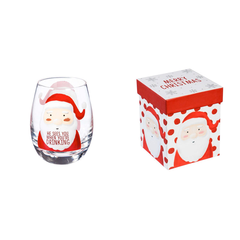 Stemless Wine Glass w/ Box, 17 OZ, He Sees You When You're Drinking,3sl7727b