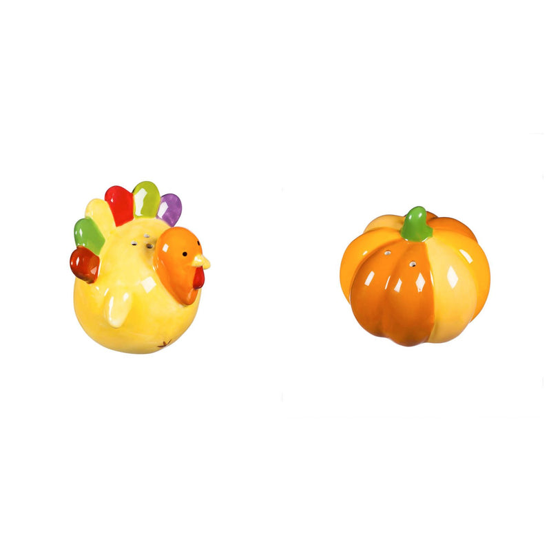 Pumpkin and Turkey Salt and Pepper Shaker Set,3spc054