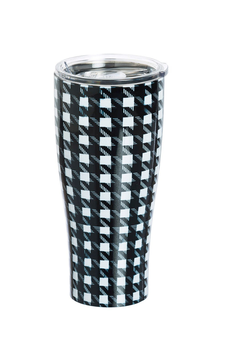 Stainless Steel Beverage Cup, 17 oz., Houndstooth,3ssh6151b