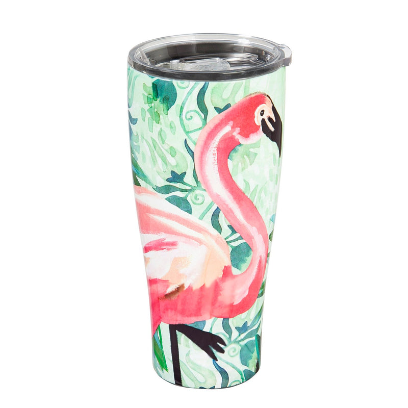 Double Wall  Stainless Steel Cup, 17 OZ., Jungle Flamingo,3ssh7082