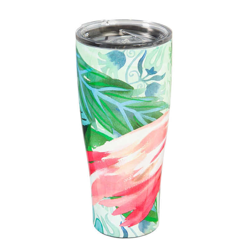 Double Wall  Stainless Steel Cup, 17 OZ., Jungle Flamingo,3ssh7082