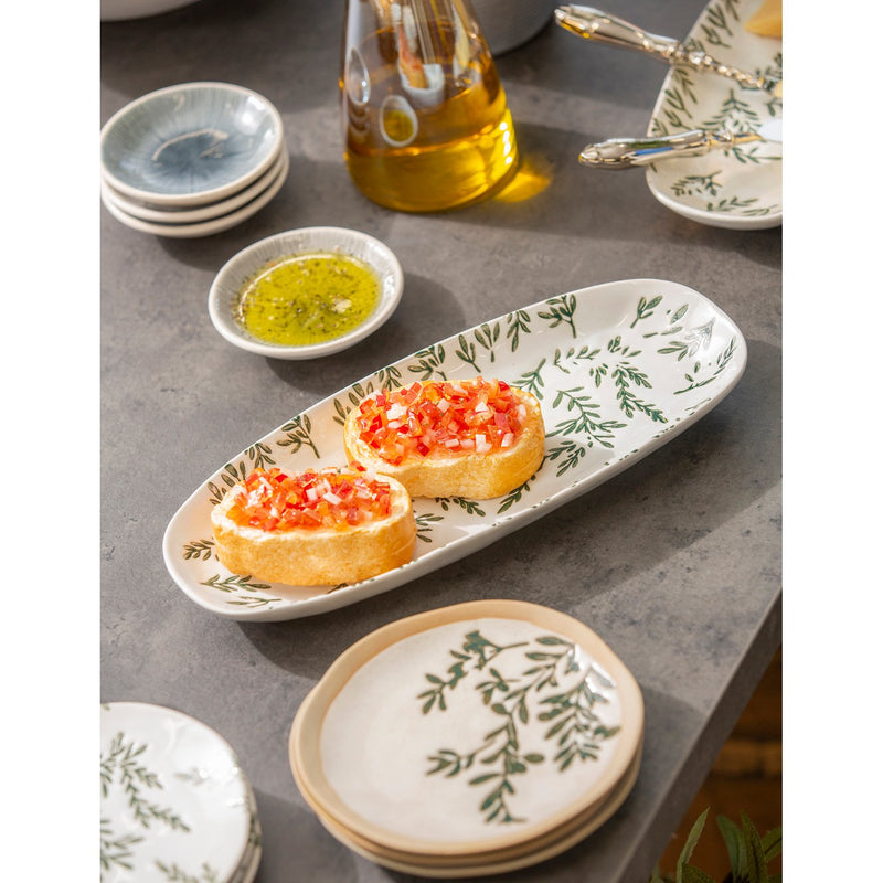 Ceramic 6'' Appetizer Plate, Olive Market, Set of 2,3tsh7868a