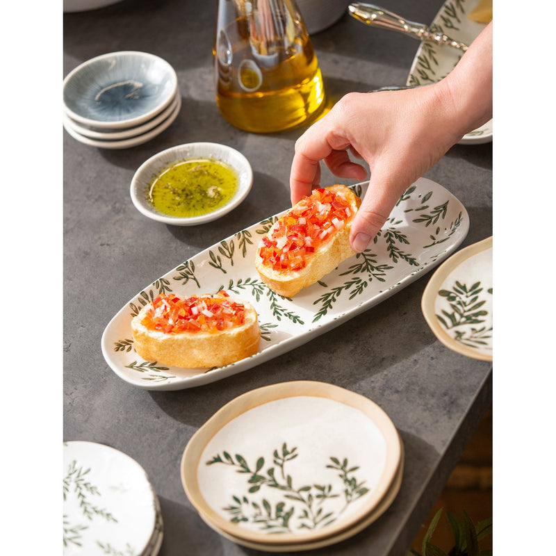 Ceramic 6'' Appetizer Plate, Olive Market, Set of 2,3tsh7868a