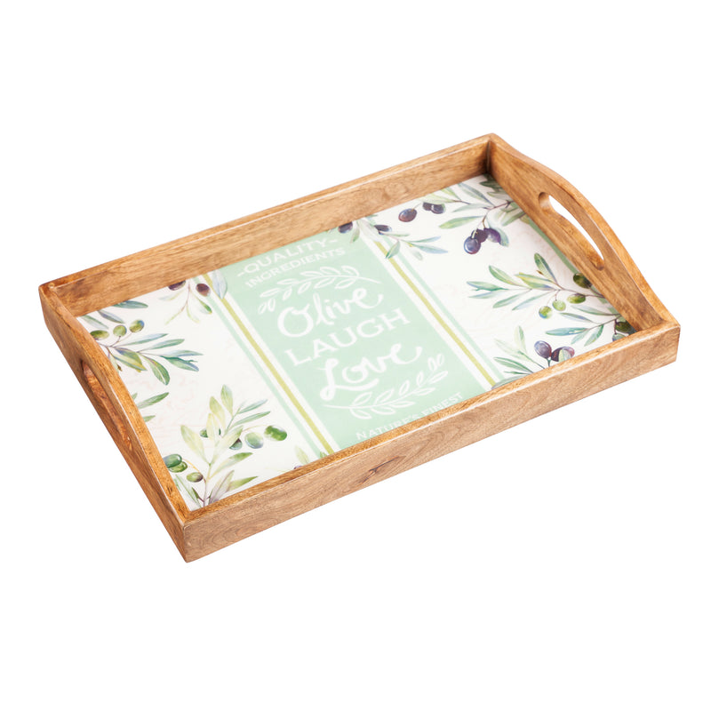 Wood Frame Nesting Tray, Olive Market Collection, Set of 2,3tw37868