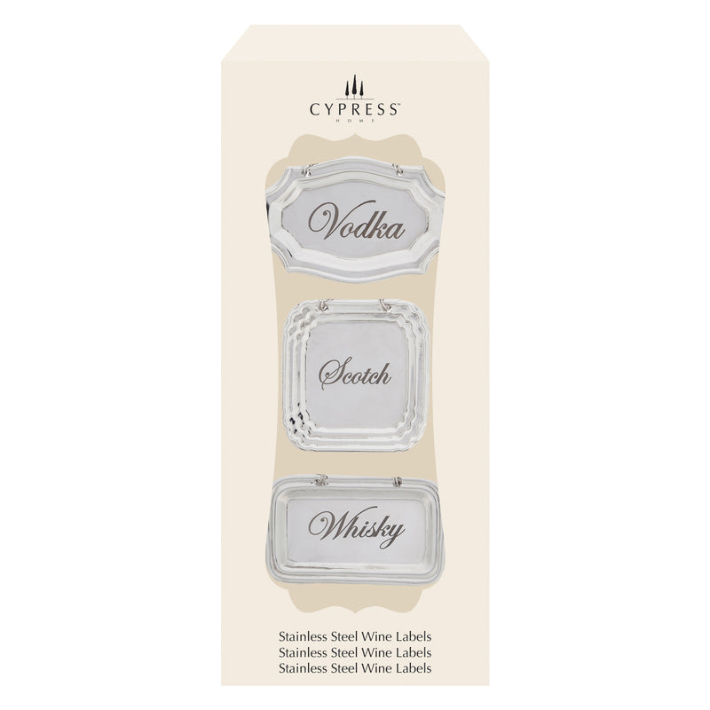 Stainless Steel Wine Label Tags Gift Set,3wbc082