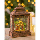 11'' Tall LED Musical Lantern  with Spinning Action and  Timer function Table Decor, Nativity Scene,3wgl160