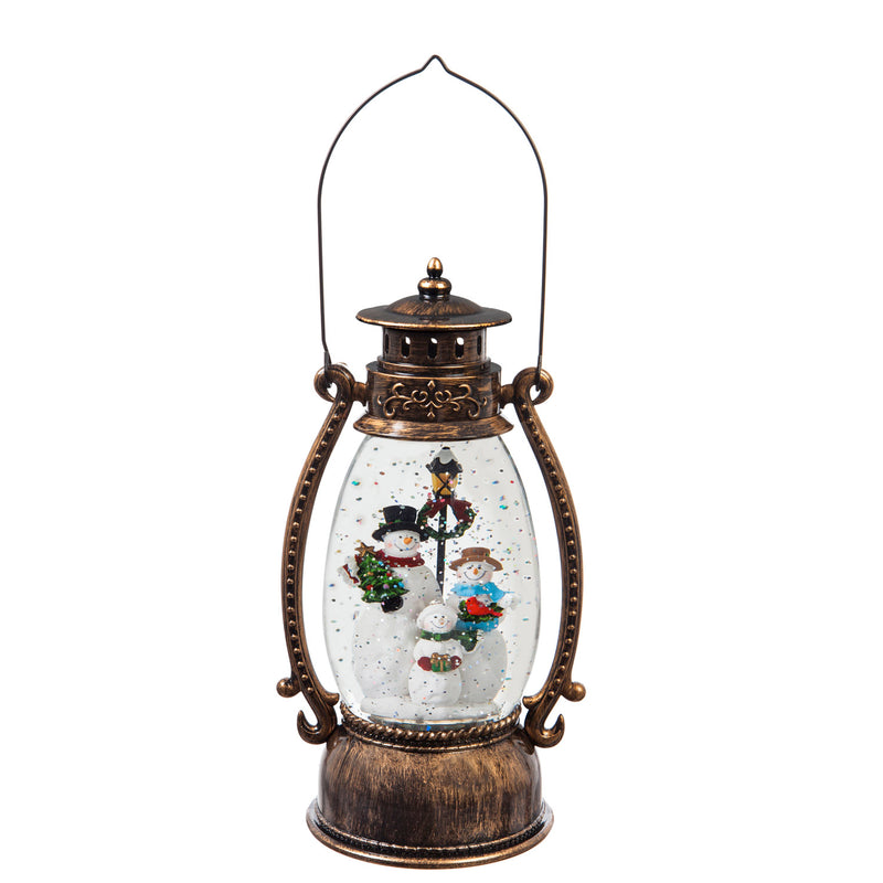 10'' Tall LED Lantern  with Spinning Action and Timer function Table Decor, Snowman Choir