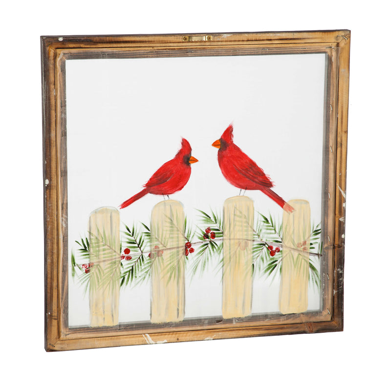 Evergreen LED Canvas Wall Décor, Cardinal with Shovel, 16'' x 20'' x 1.5'' inches