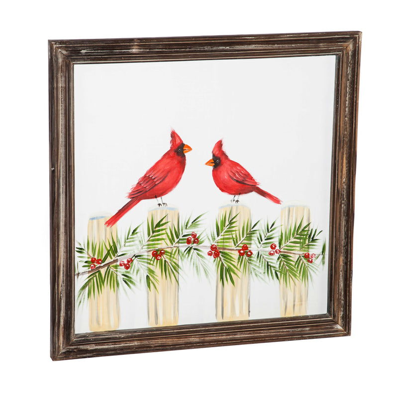 Evergreen LED Canvas Wall Décor, Cardinal with Shovel, 16'' x 20'' x 1.5'' inches