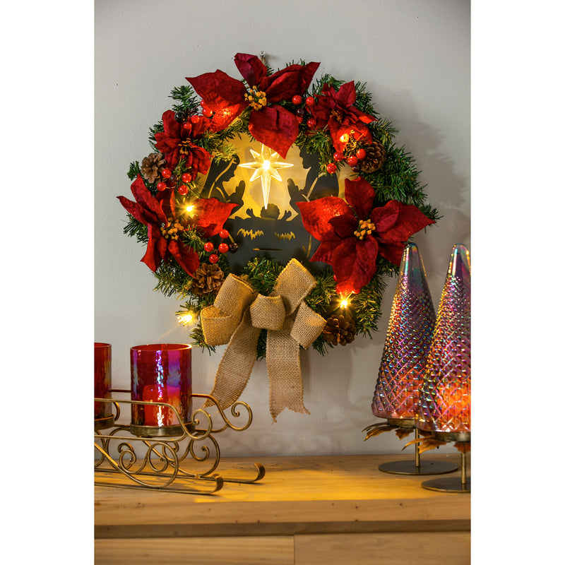 20'' LED Christmas Nativity Wreath,3wpl009