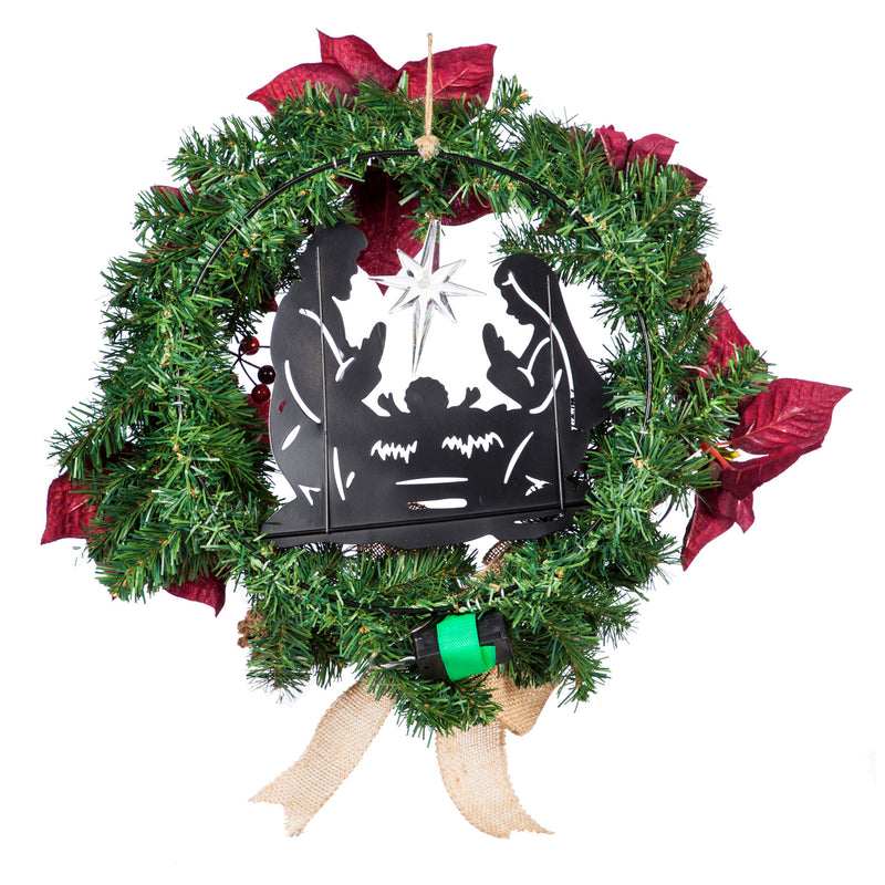 20'' LED Christmas Nativity Wreath,3wpl009