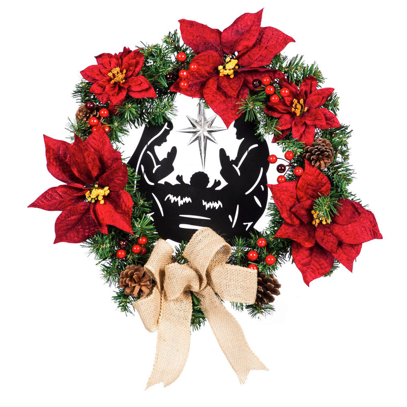 20'' LED Christmas Nativity Wreath,3wpl009