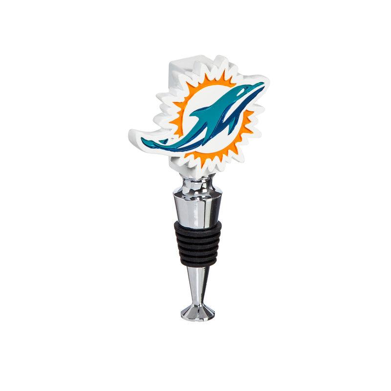 Team Sports America Miami Dolphins Hand-Painted Team Logo Bottle Stopper