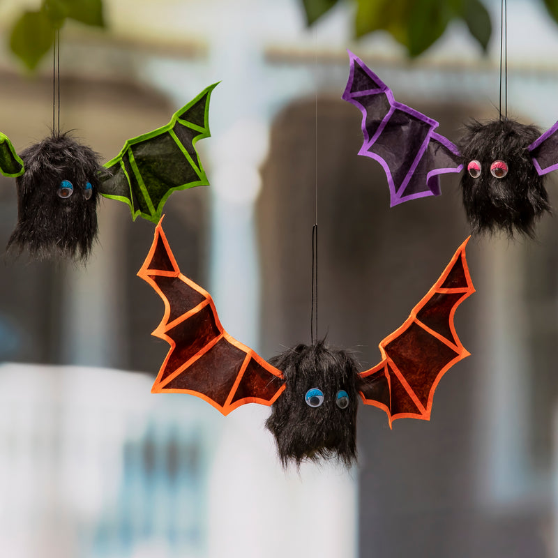 Animated Shaking Bats with Sound Hanging Décor, 3 Asst,401183mbl