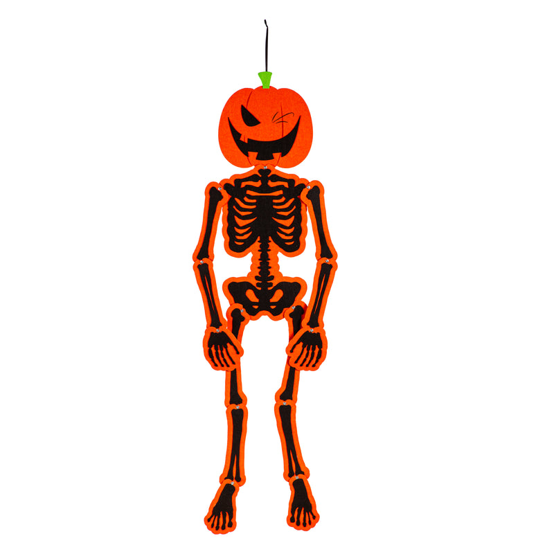 Posable Trick or Treat Halloween Skeleton Hanging Décor,401259a