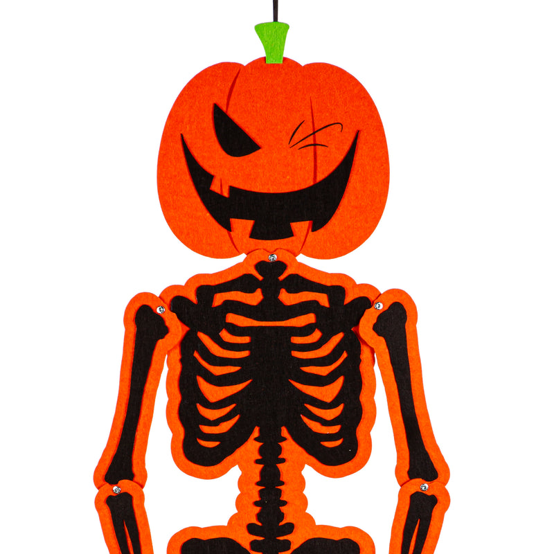 Posable Trick or Treat Halloween Skeleton Hanging Décor,401259a