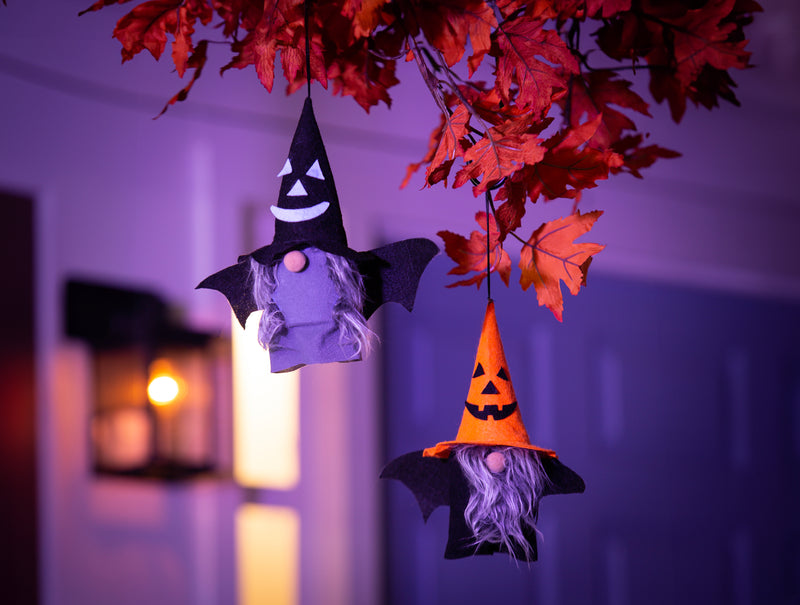 Animated Shaking Halloween Gnome with Sound Hanging Décor,401267bl