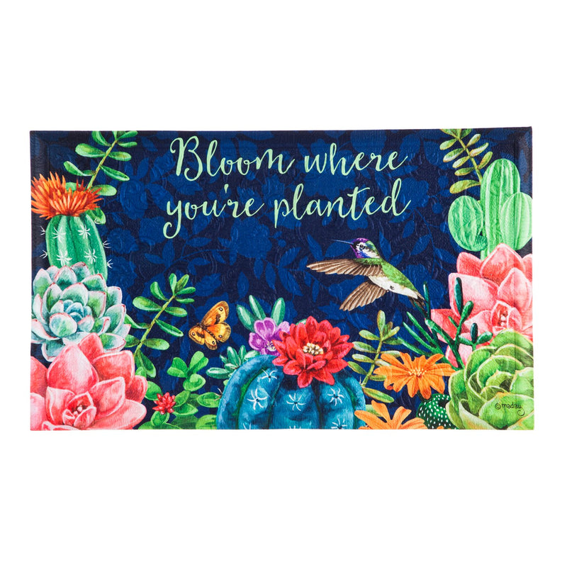 Bloom Where You're Planted Embossed Floor Mat,41em2363