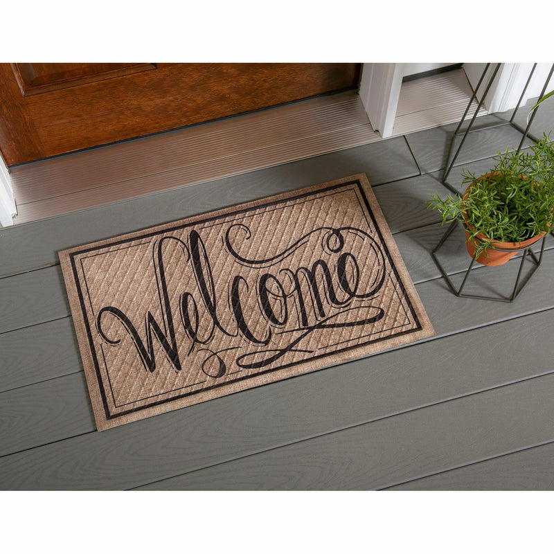 Welcome Script Embossed Mat,41em2384