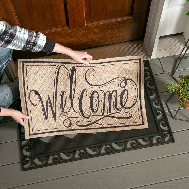 Welcome Script Embossed Mat,41em2384