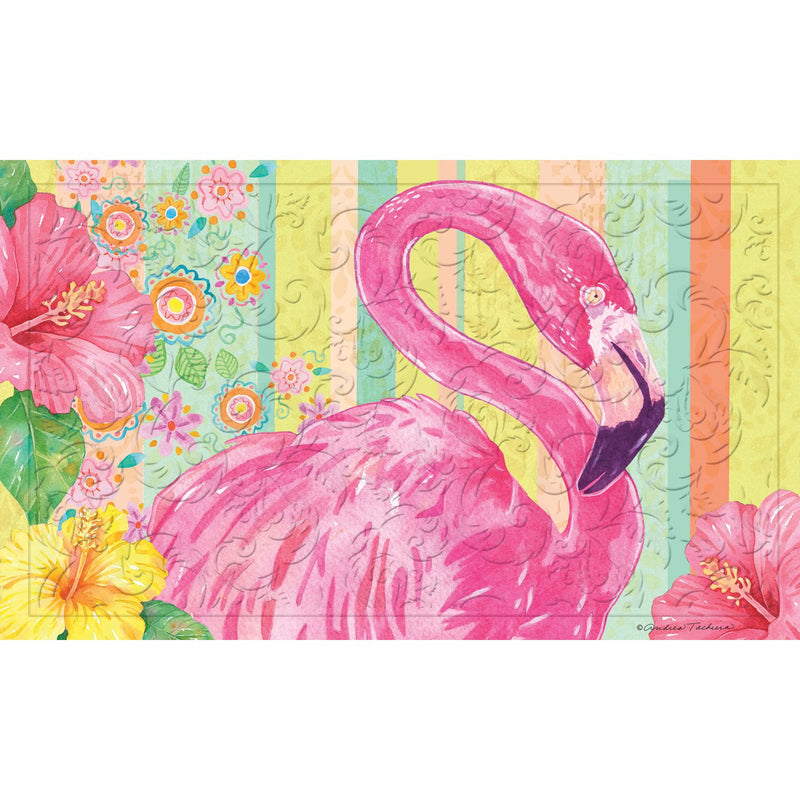 Boho Flamingo Embossed Floor Mat,41em2510