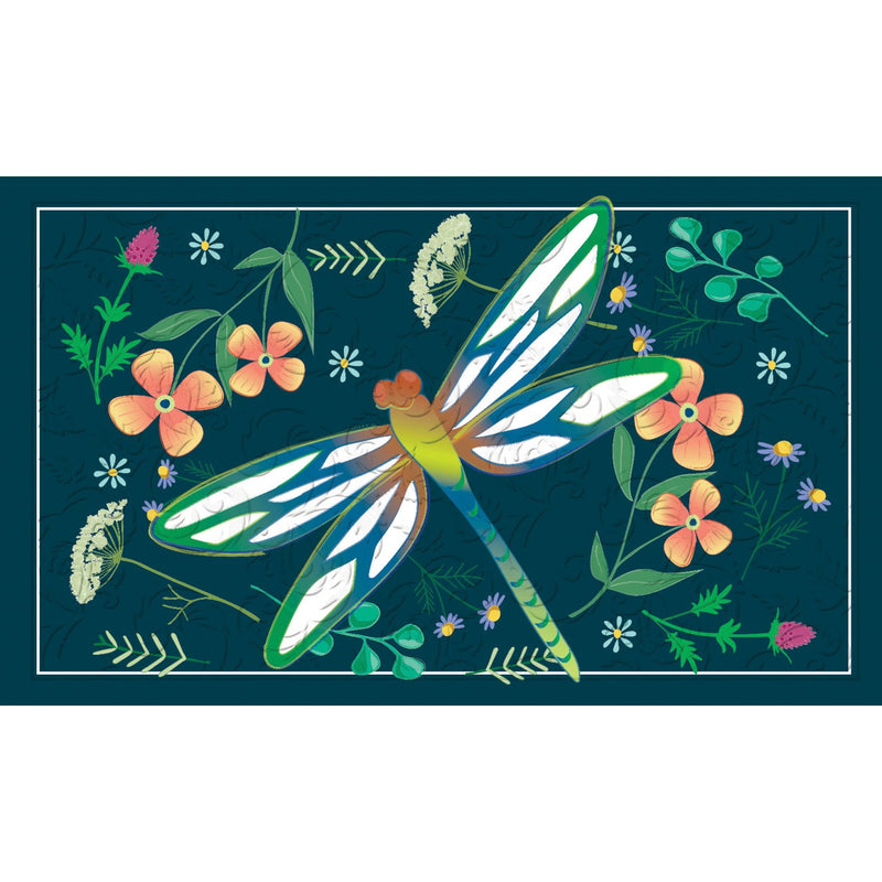 Dragonfly Garden Embossed Floor Mat,41em2523