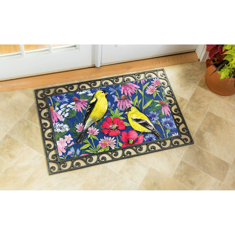 Watercolor Wildflowers Embossed Floor Mat,41em2525