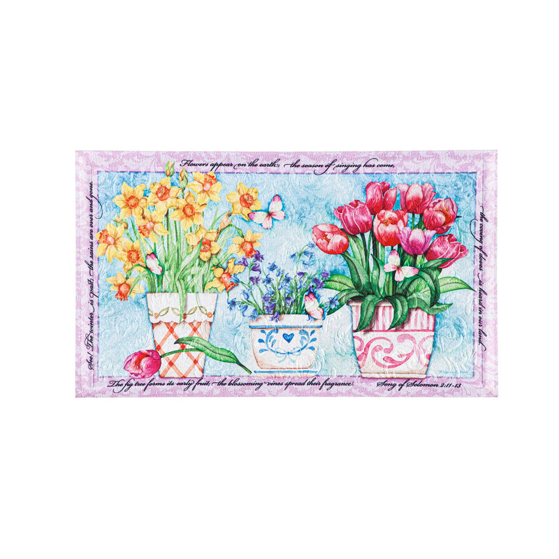 When Flowers Appear Embossed Floor Mat,41em2553