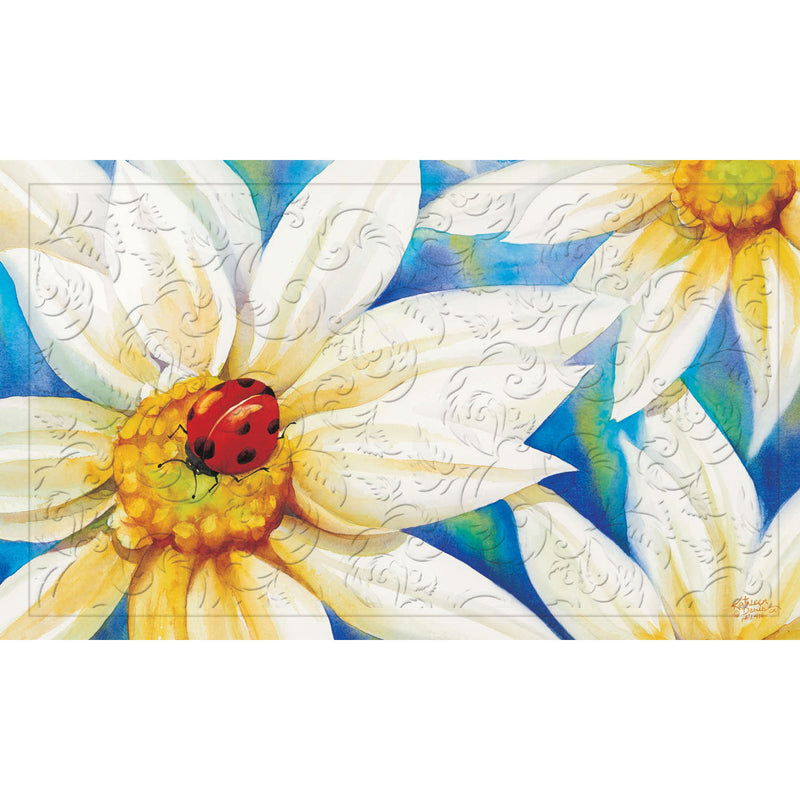 Morning Daisies Embossed Floor Mat, 30"x0.5"x18"inches