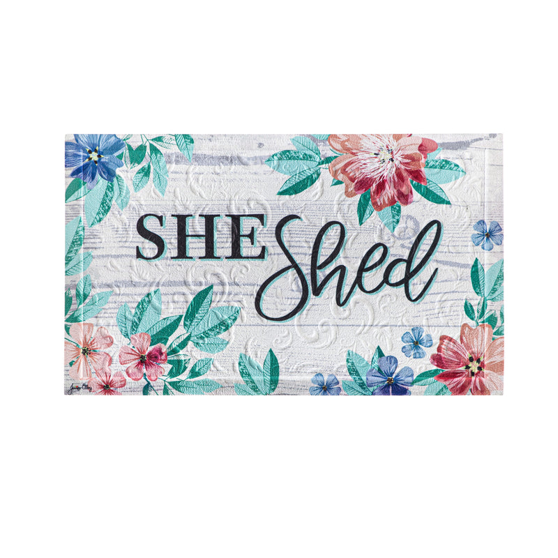 She Shed Embossed Floor Mat,41em2592