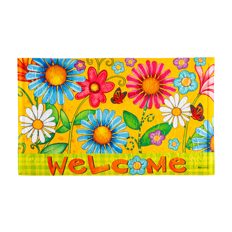 Evergreen Floormat,Welcome Spring Embossed Floor Mat,0.5x30x18 Inches