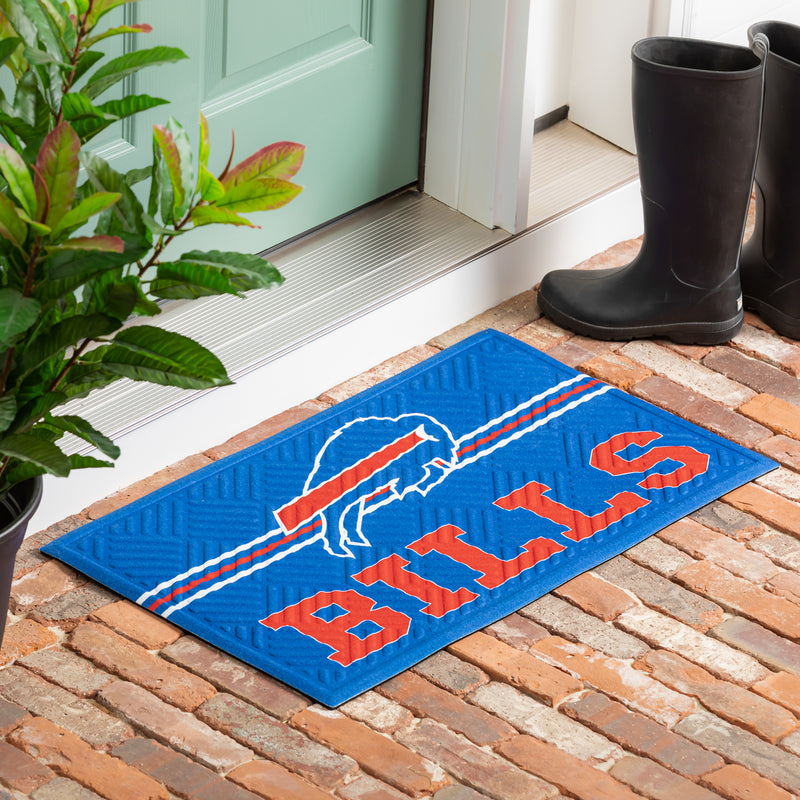 Evergreen Floormat,Embossed Mat, Cross Hatch, Buffalo Bills,0.25x30x18 Inches