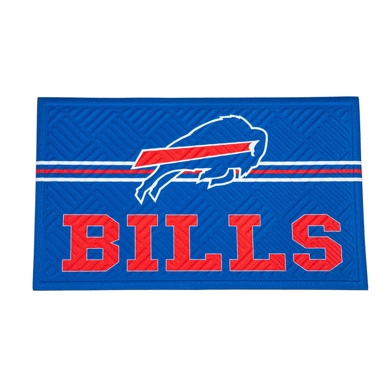 Evergreen Floormat,Embossed Mat, Cross Hatch, Buffalo Bills,0.25x30x18 Inches