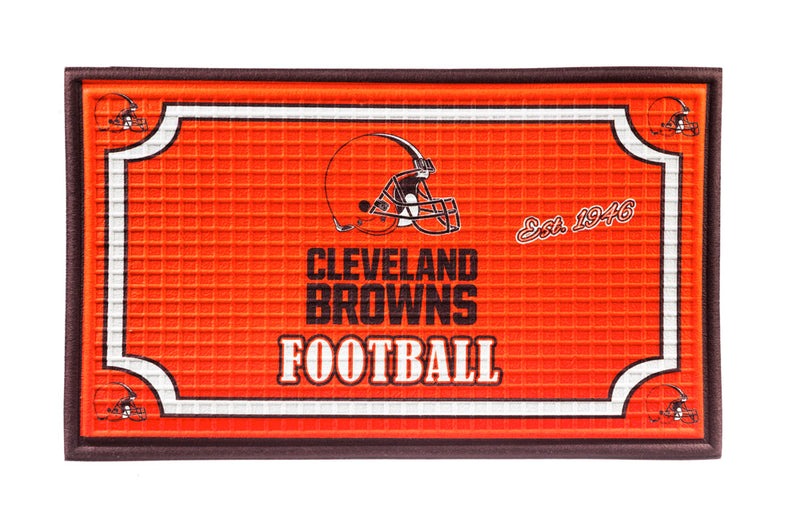 Evergreen Floormat,Embossed Door Mat, Cleveland Browns,30x18x0.25 Inches