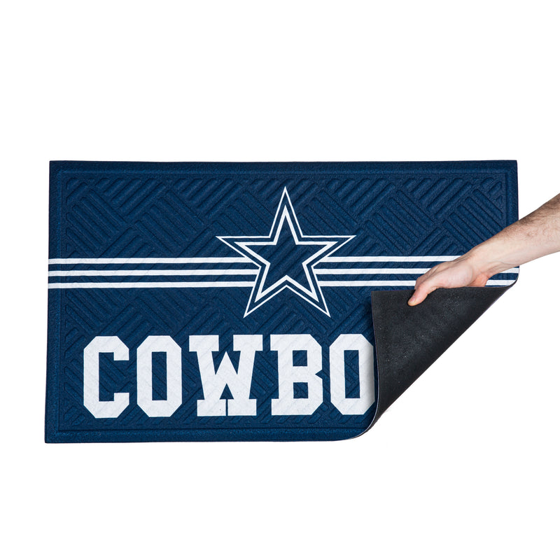 Evergreen Floormat,Embossed Mat, Cross Hatch, Dallas Cowboys,0.25x30x18 Inches