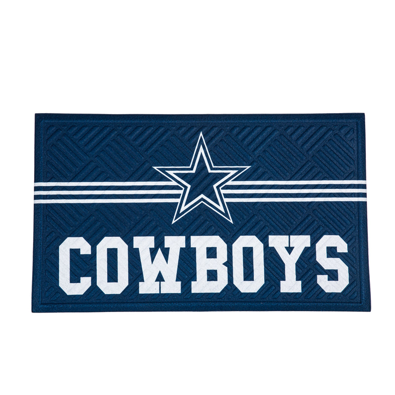 Evergreen Floormat,Embossed Mat, Cross Hatch, Dallas Cowboys,0.25x30x18 Inches
