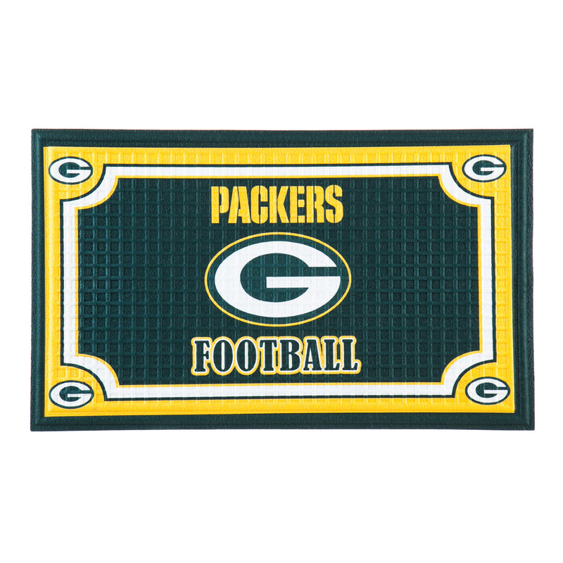 Evergreen Floormat,Embossed Door Mat-Green Bay Packers,30x18x0.25 Inches