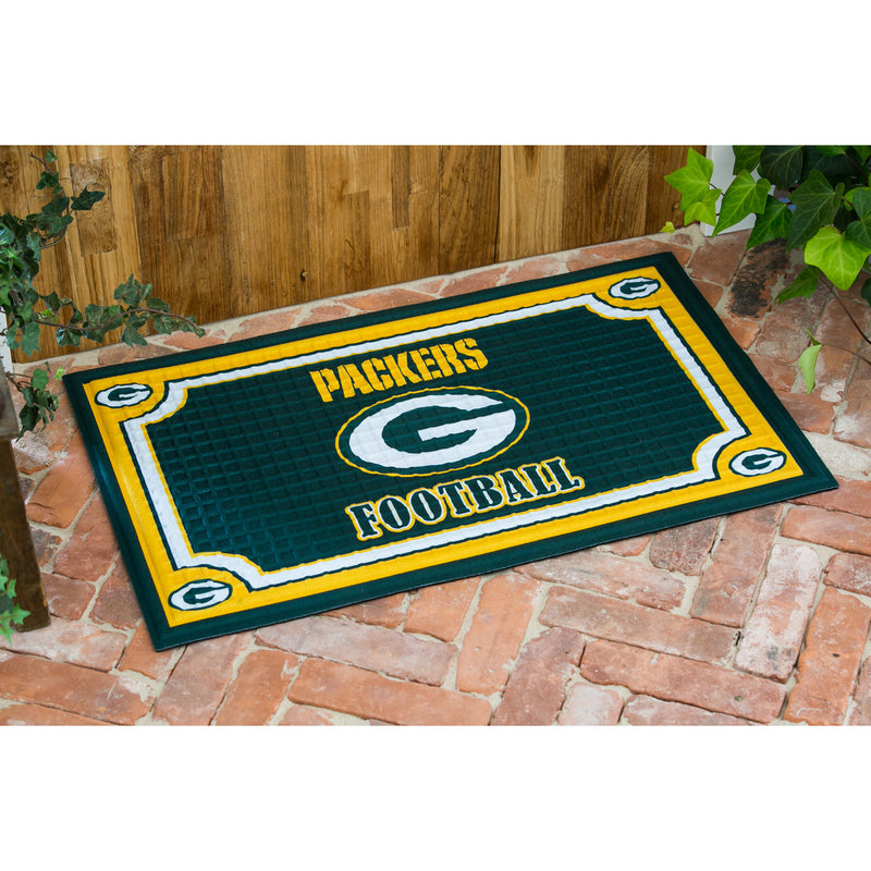 Evergreen Floormat,Embossed Door Mat-Green Bay Packers,30x18x0.25 Inches