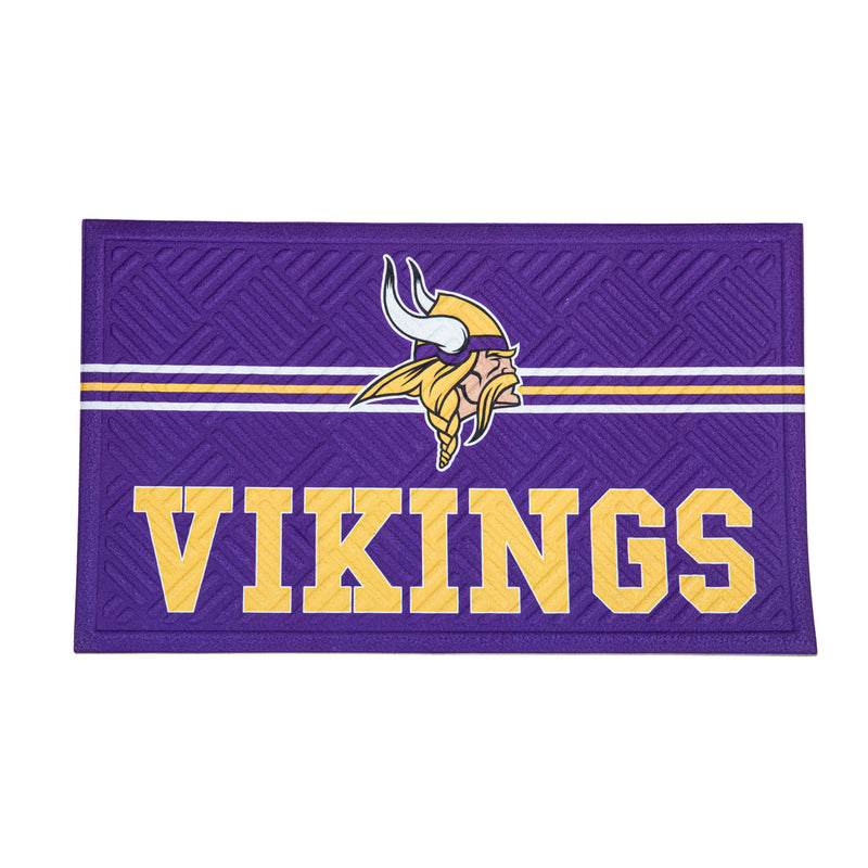 Evergreen Floormat,Embossed Mat, Cross Hatch, Minnesota Vikings,0.25x30x18 Inches