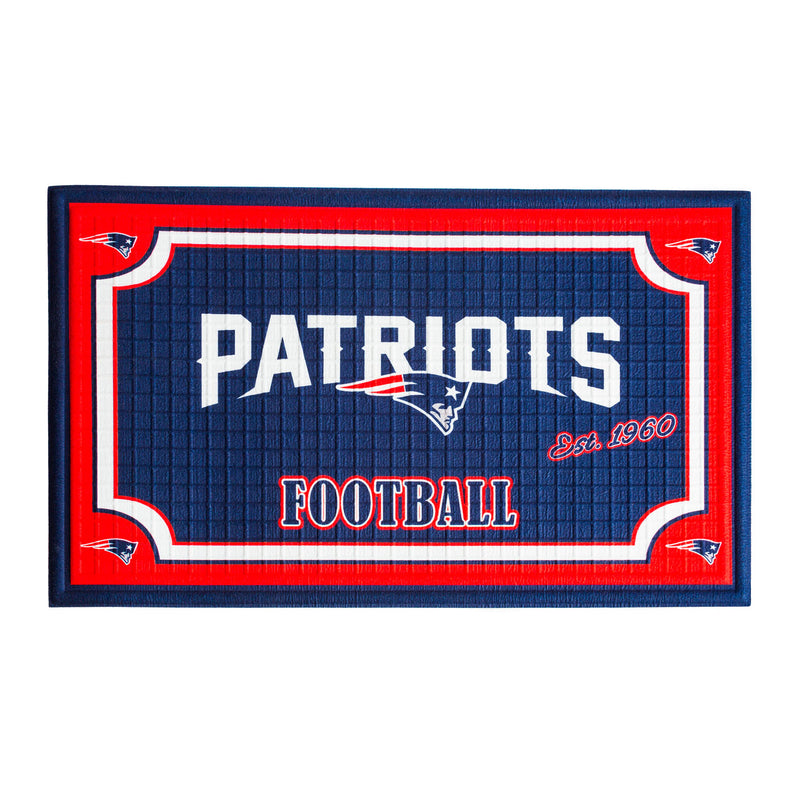 Evergreen Floormat,Embossed Door Mat-New England Patriots,30x0.25x18 Inches