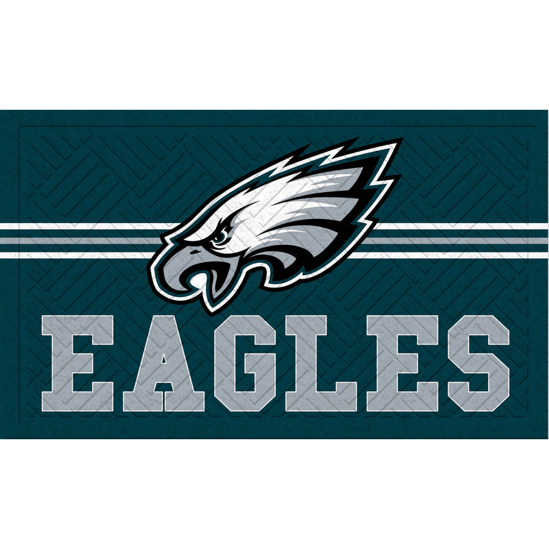 Evergreen Floormat,Embossed Mat, Cross Hatch, Philadelphia Eagles,0.25x30x18 Inches