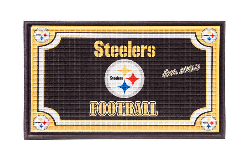 Evergreen Floormat,Embossed Door Mat-Pittsburgh Steelers,30x0.25x18 Inches