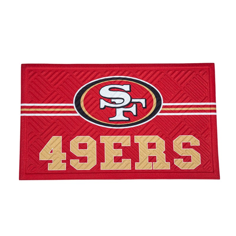 Evergreen Floormat,Embossed Mat, Cross Hatch, San Francisco 49ers,0.25x30x18 Inches