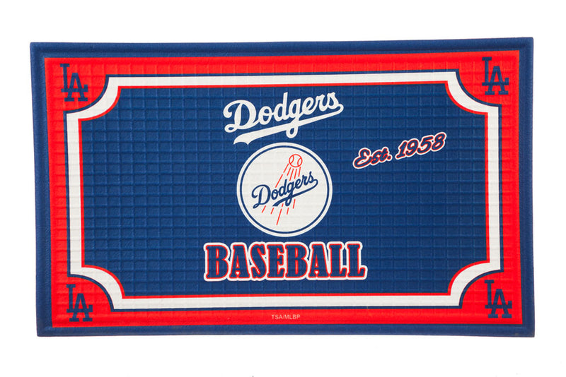 Team Sports America Los Angeles Dodgers Embossed Floor Mat, 18 x 30 inches