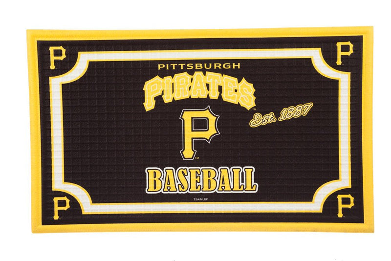 Team Sports America Pittsburgh Pirates Embossed Floor Mat, 18 x 30 inches